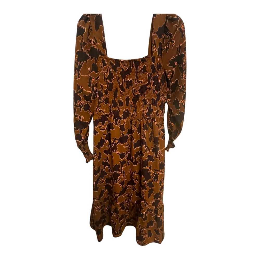 Nine West Brown and Orange Bishop Sleeve Sundress - Picture 2 of 5